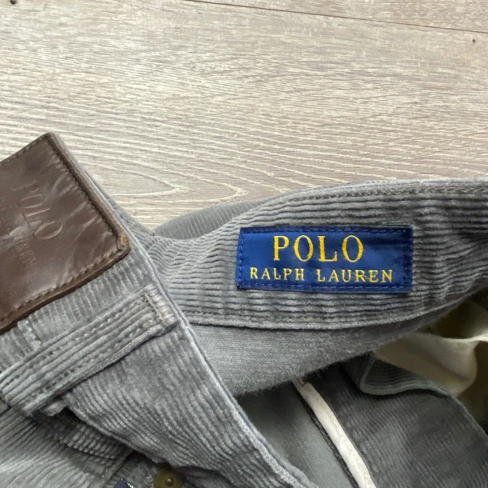 Polo Ralph Lauren Corduroy Pants Mens 30/30 Grey Straight Leg Stretch Casual